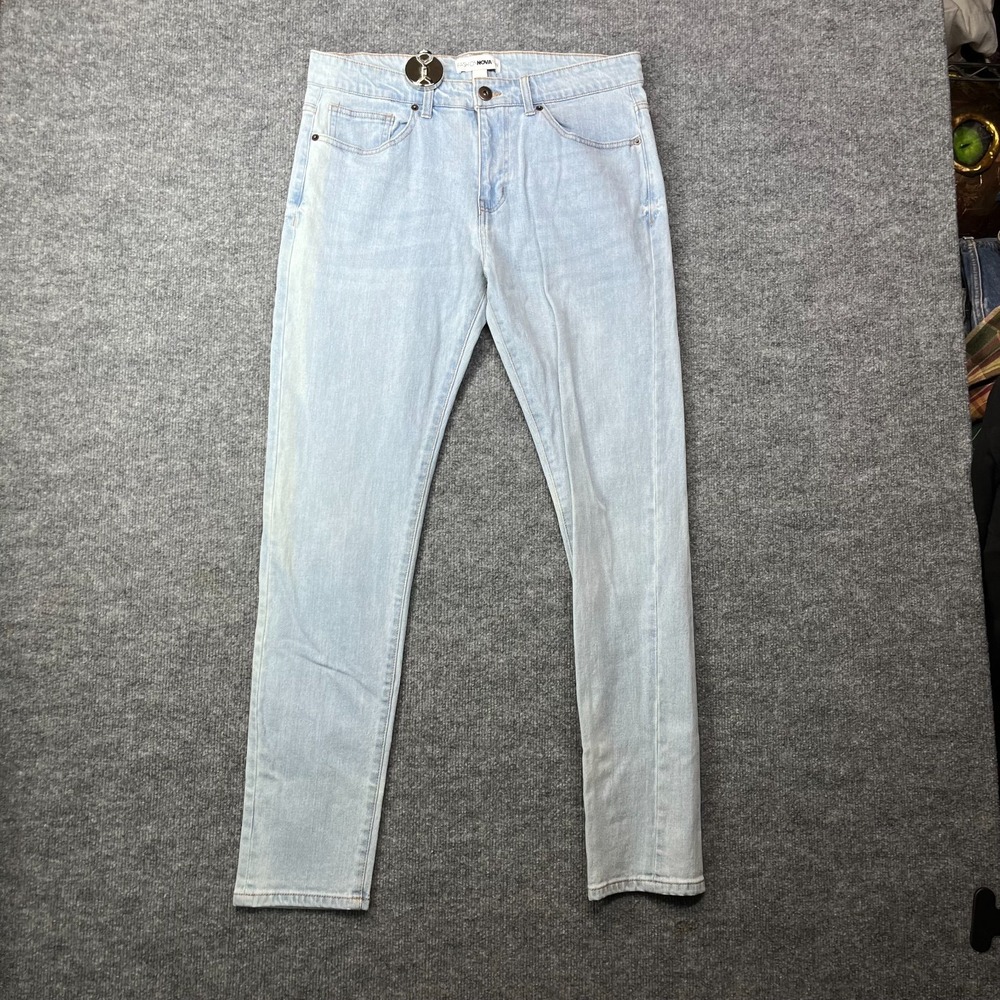 Fashion Nova Skinny Jeans Light Wash Denim Mid Rise Classic Zip‎ Fly - 34X30